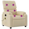 vidaXL Sill&oacute;n reclinable de masaje tapizado en tela color crema