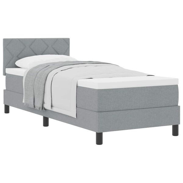 vidaXL Cama tipo Box Spring con colch&oacute;n Gris Claro 80 x 200 cm tela