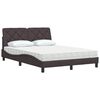 vidaXL Cama con colch&oacute;n tela marr&oacute;n oscuro 120x200 cm
