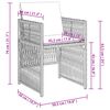 vidaXL Set comedor de jard&iacute;n 5 piezas con cojines rat&aacute;n sint&eacute;tico gris