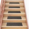 vidaXL Felpudos autoadhesivos para escaleras, 15 unidades, 76 x 20 cm, antracita, rectangulares