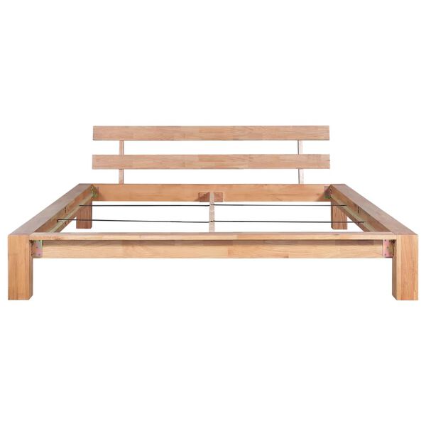 vidaXL Estructura de cama sin colch&oacute;n madera maciza roble 160x200 cm