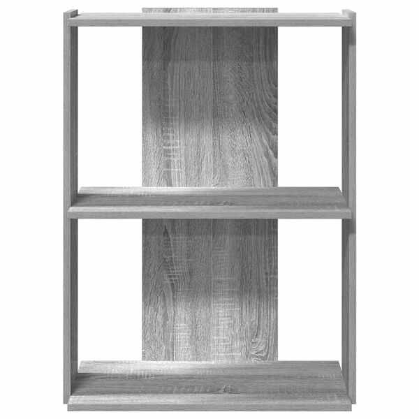 vidaXL Librer&iacute;a 3 estantes madera ingenier&iacute;a gris sonoma 60x30x80 cm