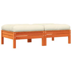 vidaXL Reposapi&eacute;s jard&iacute;n cojines 2 uds madera maciza pino marr&oacute;n cera