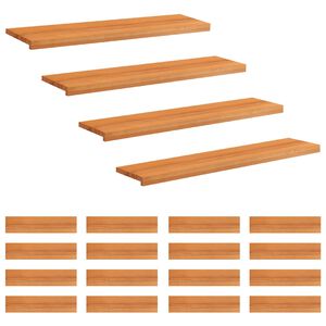 vidaXL Alfombras para escalones 20 uds. 120 x 30 x 2 cm Marr&oacute;n Claro
