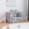 vidaXL Sof&aacute; cama infantil felpa suave gris claro con estrellas