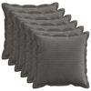 vidaXL Funda de almohada 6 uds. HOUTEN Gris oscuro 45 x 45 cm pana