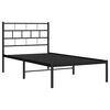 vidaXL Estructura cama sin colch&oacute;n con cabecero metal negro 90x190 cm