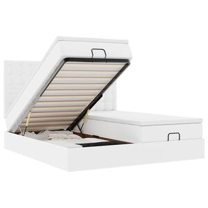 vidaXL Estructura cama otomana colchones blanco puro 200x200cm