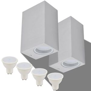 vidaXL L&aacute;mpara de pared exterior 2 uds cuadrada ascendente/descendente