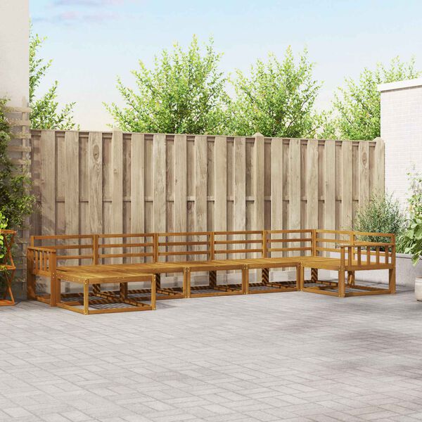 vidaXL Conjunto de sof&aacute;s de exterior 7 pcs Natural