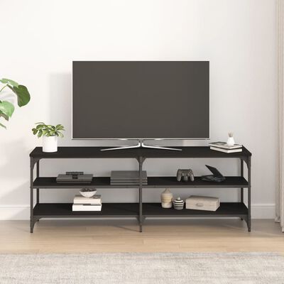 vidaXL Mueble para TV madera contrachapada negro 140x30x50 cm