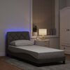 vidaXL Estructura de cama con LED sin colch&oacute;n tela taupe 80x200 cm