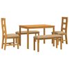 vidaXL Conjunto de comedor 5 uds. Beige Madera de Roble S&oacute;lido