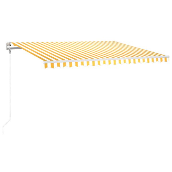 vidaXL Toldo autom&aacute;tico LED sensor de viento amarillo blanco 400x300cm