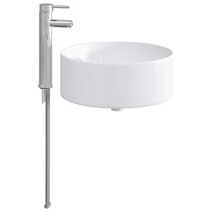 vidaXL Lavabo de ba&ntilde;o con grifo y desag&uuml;e Cromado