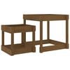 vidaXL Mesas de arena 2 uds madera maciza de pino marr&oacute;n miel