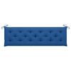 vidaXL Banco de jardín madera maciza de teca con cojín azul 175 cm