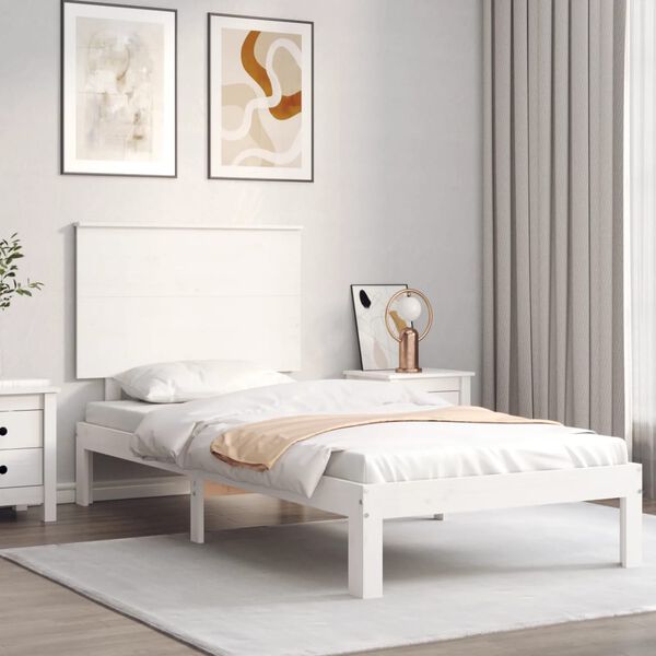 vidaXL Estructura cama sin colchón madera maciza pino blanca 100x200cm