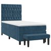 vidaXL Cama box spring con colch&oacute;n terciopelo azul oscuro 90x200 cm