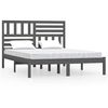 vidaXL Estructura de cama sin colch&oacute;n madera de pino gris 160x200 cm