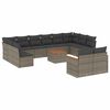 vidaXL Set sof&aacute;s de jard&iacute;n con cojines 13 piezas rat&aacute;n sint&eacute;tico gris