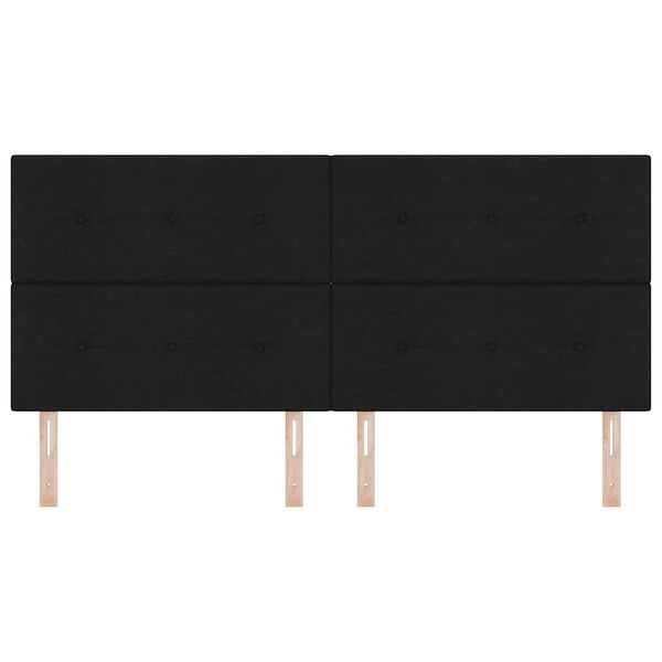 vidaXL Cabecero Ajustable en Altura con cabecera Negro 200 cm tela