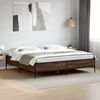 vidaXL Estructura cama madera ingenier&iacute;a metal marr&oacute;n roble 200x200 cm