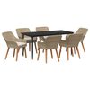 vidaXL Conjunto de Comedor de Jard&iacute;n 7 pcs Beige rat&aacute;n sint&eacute;tico