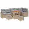 vidaXL Conjunto de sof&aacute;s de jard&iacute;n 9 uds. Beige rat&aacute;n sint&eacute;tico