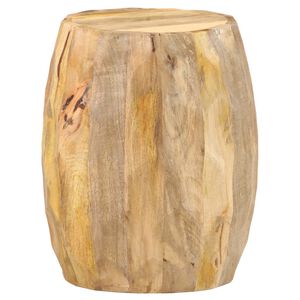 vidaXL Taburete en forma de tambor madera maciza de mango