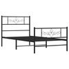 vidaXL Estructura cama sin colchón con estribo metal negro 90x200 cm