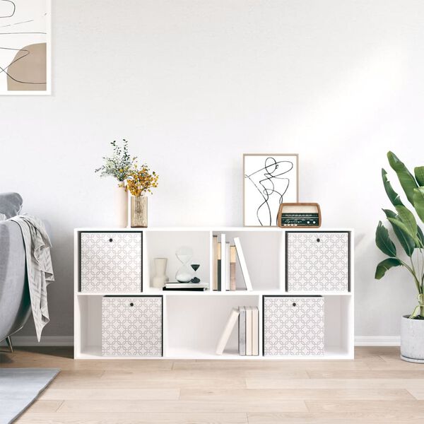 vidaXL Cajas almacenaje plegables 4uds tela no tejida crema 32x32x32cm