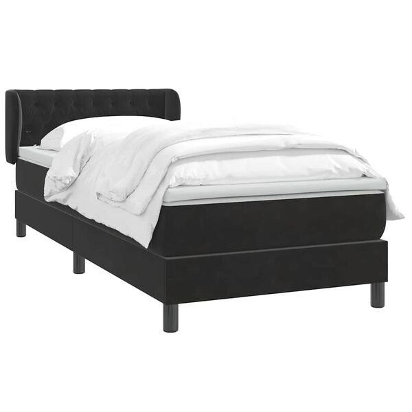 vidaXL Cama box spring con colch&oacute;n cuero sint&eacute;tico negro 80x210 cm