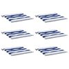 vidaXL Cojines silla jard&iacute;n 6 uds tela a rayas azul y blanco 50x50x4cm