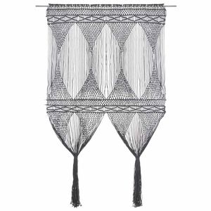 vidaXL Cortina de macram&eacute; algod&oacute;n gris antracita 140x240 cm