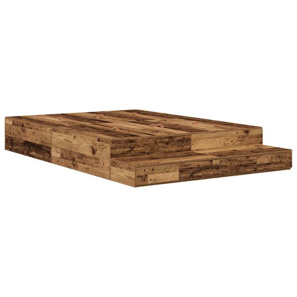 vidaXL Cama con almacenamiento con caj&oacute;n Madera Vieja 160 cm