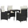 vidaXL Juego de mesa y sof&aacute; 5 uds. Negro y Blanco Crema