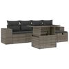 vidaXL Set de muebles de jard&iacute;n 6 pzas y cojines rat&aacute;n sint&eacute;tico gris