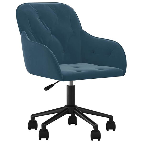vidaXL Silla de oficina giratoria terciopelo azul