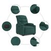 vidaXL Sill&oacute;n reclinable elevable tela verde oscuro