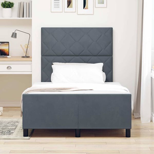 vidaXL Cama tipo Box Spring Gris oscuro 120 x 190 cm Terciopelo