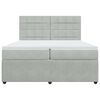 vidaXL Cama box spring con colch&oacute;n terciopelo gris claro 200x200 cm