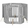 vidaXL Puerta de perro con soportes 6 pcs Gris Sonoma 60 x 80 cm