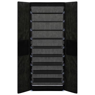 vidaXL Mueble zapatero de tela con funda negro 60x30x166 cm