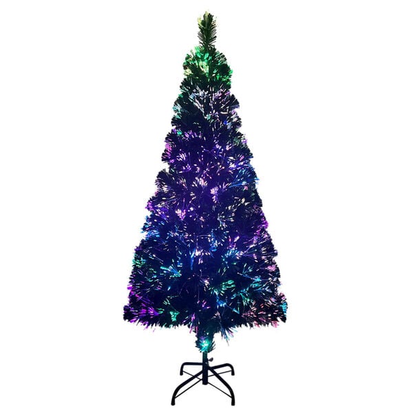 vidaXL Árbol de Navidad artificial y soporte fibra óptica verde 240 cm
