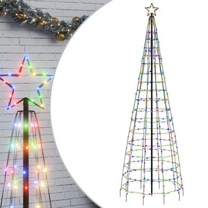 vidaXL Árbol de Navidad LED con estacas 570 LEDs de colores 300 cm
