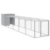 vidaXL Gallinero con corral acero galvanizado gris claro 110x609x110cm