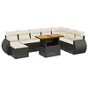 vidaXL Set de sof&aacute;s de jard&iacute;n 8 piezas y cojines rat&aacute;n sint&eacute;tico negro