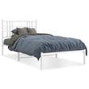 vidaXL Estructura cama sin colch&oacute;n con cabecero metal blanco 107x203cm